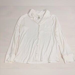 SKIMS Soft Lounge Rib Long Sleeve Sleep Top White Women’s Small